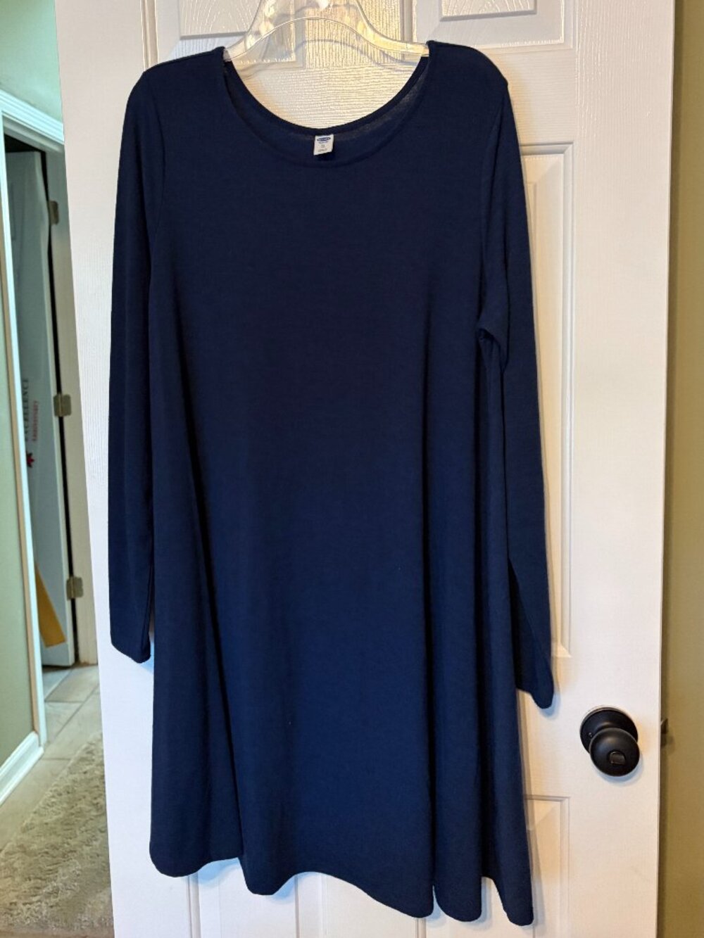 Old Navy Long Sleeve Navy Blue Swing Dress, Size XL💙